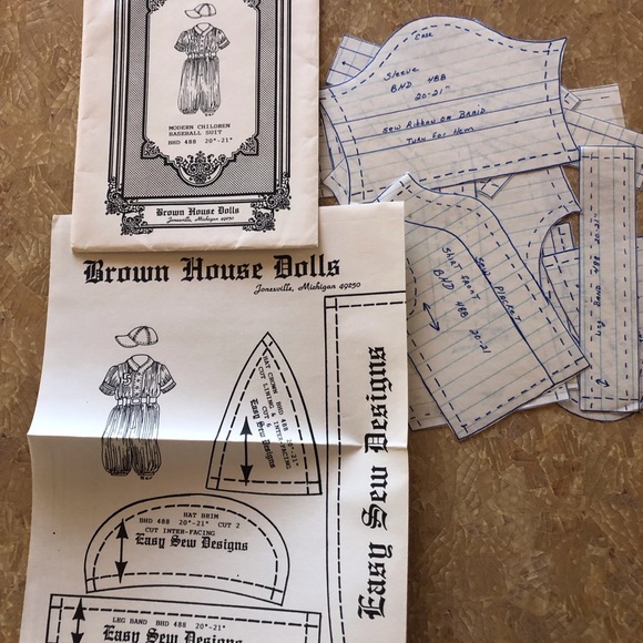 Doll pattern Baseball Uniform - Picture 3 of 3